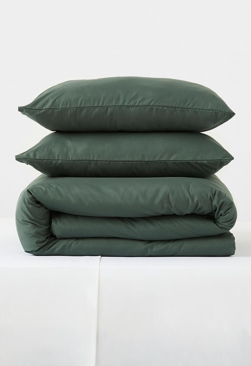 Sixth Floor - Recycled microfibre duvet set - Moss