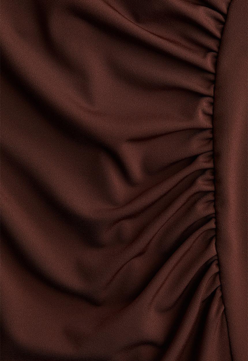 H&M - Draped turtleneck dress - dark brown