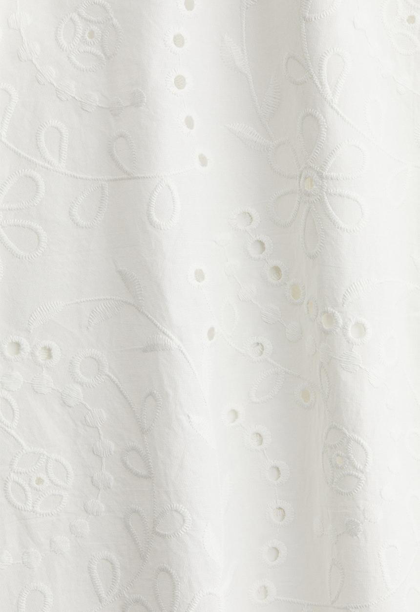 H&M - Broderie anglaise shirt dress - white