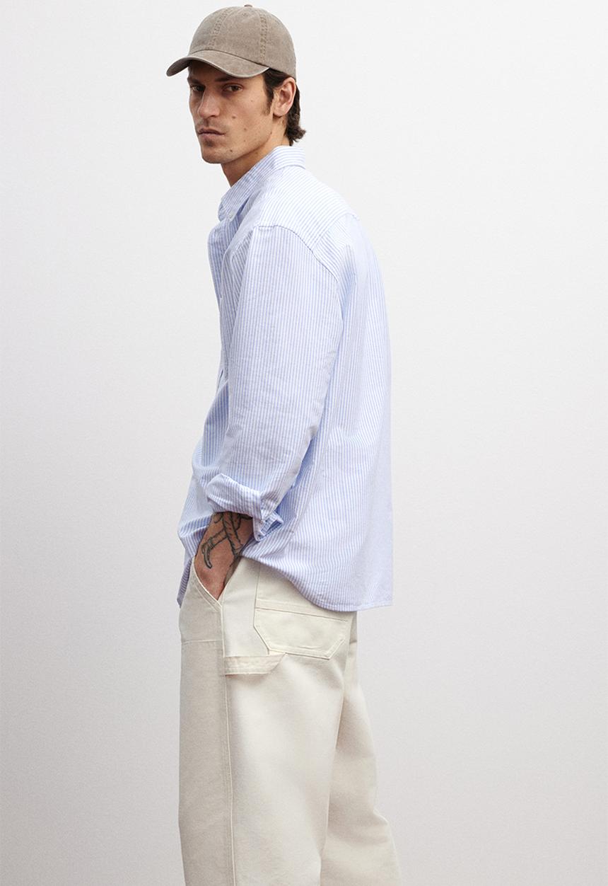 H&M - Regular fit oxford shirt - light blue striped