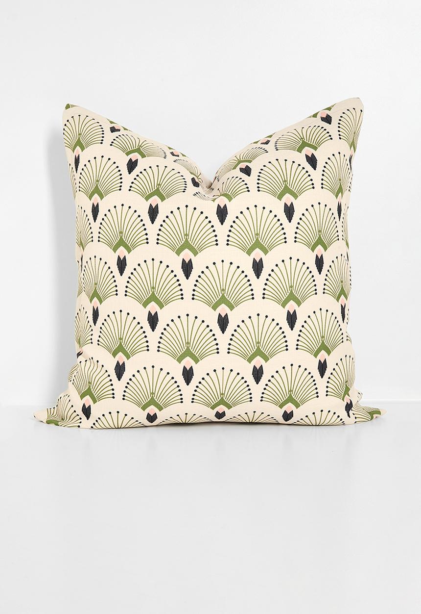 Grey Gardens - Fan Cushion Cover - Olive