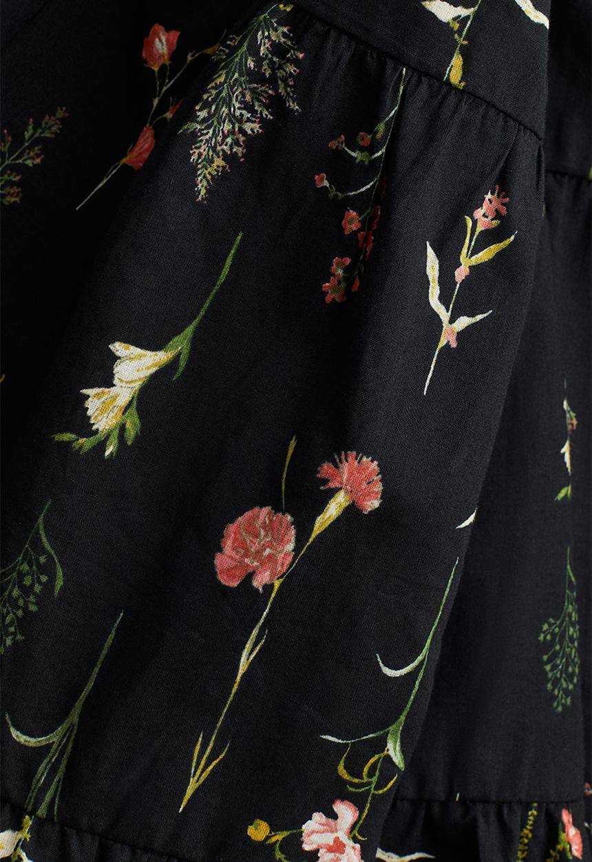 h&m black dress with flowers A Night to Remember Black Velvet Dress – Shop the Mint main image 1