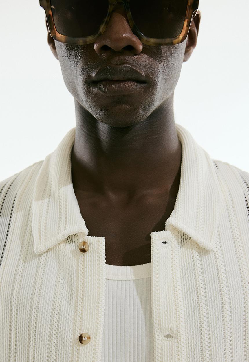 H&M - Regular fit crochet-look shirt - cream