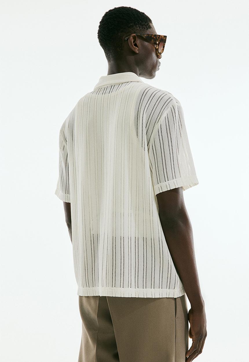 H&M - Regular fit crochet-look shirt - cream