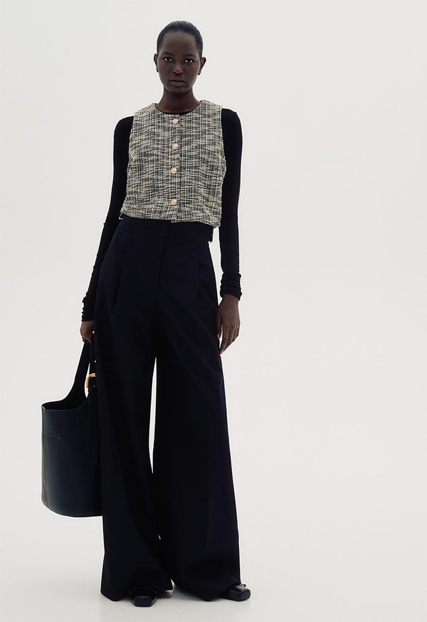 H&M - Bouclé jersey waistcoat - black marl