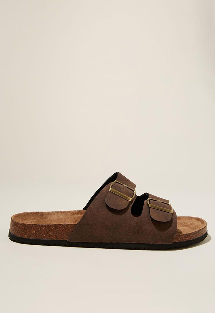 Cotton On - Double Buckle Sandal - Dark Chocolate.
