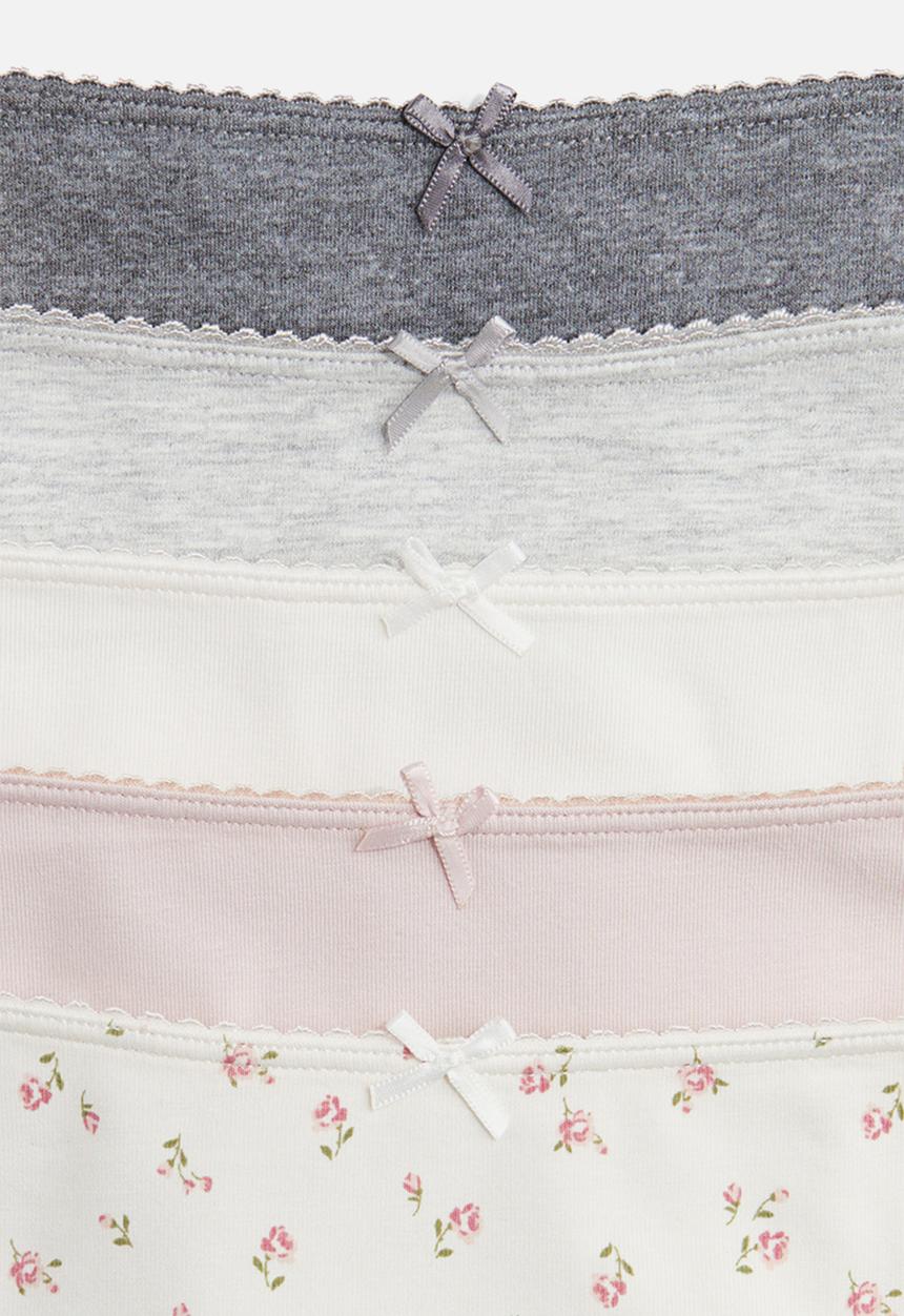 H&M - 5-Pack brazilian briefs - white & pink floral