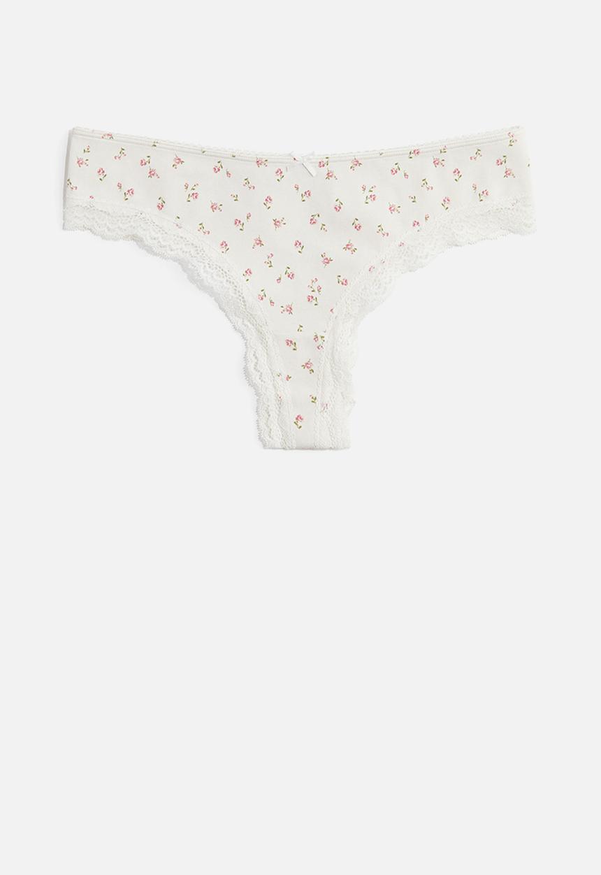 H&M - 5-Pack brazilian briefs - white & pink floral