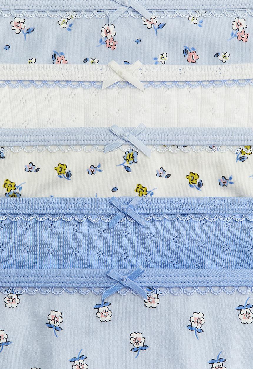 H&M - 5-Pack cotton briefs - light blue floral