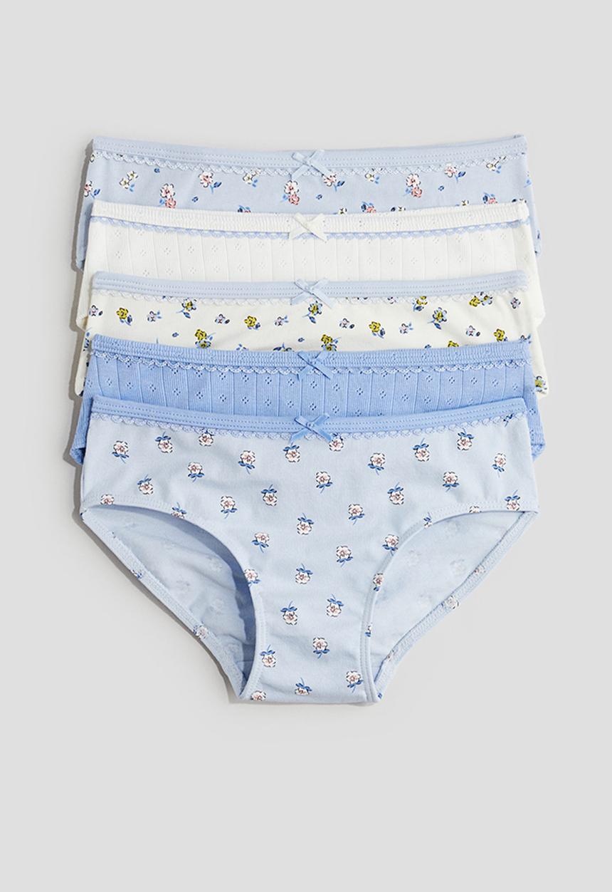 H&M - 5-Pack cotton briefs - light blue floral