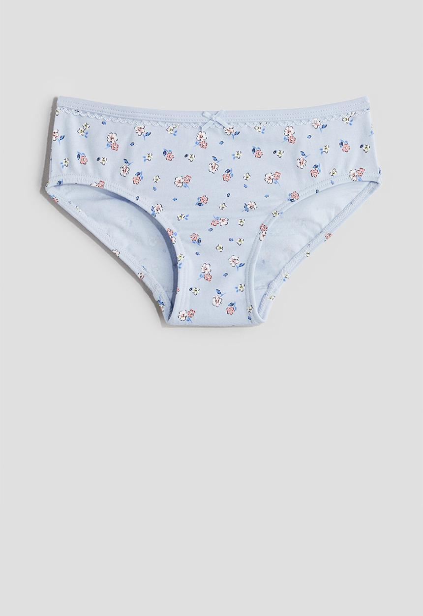 H&M - 5-Pack cotton briefs - light blue floral