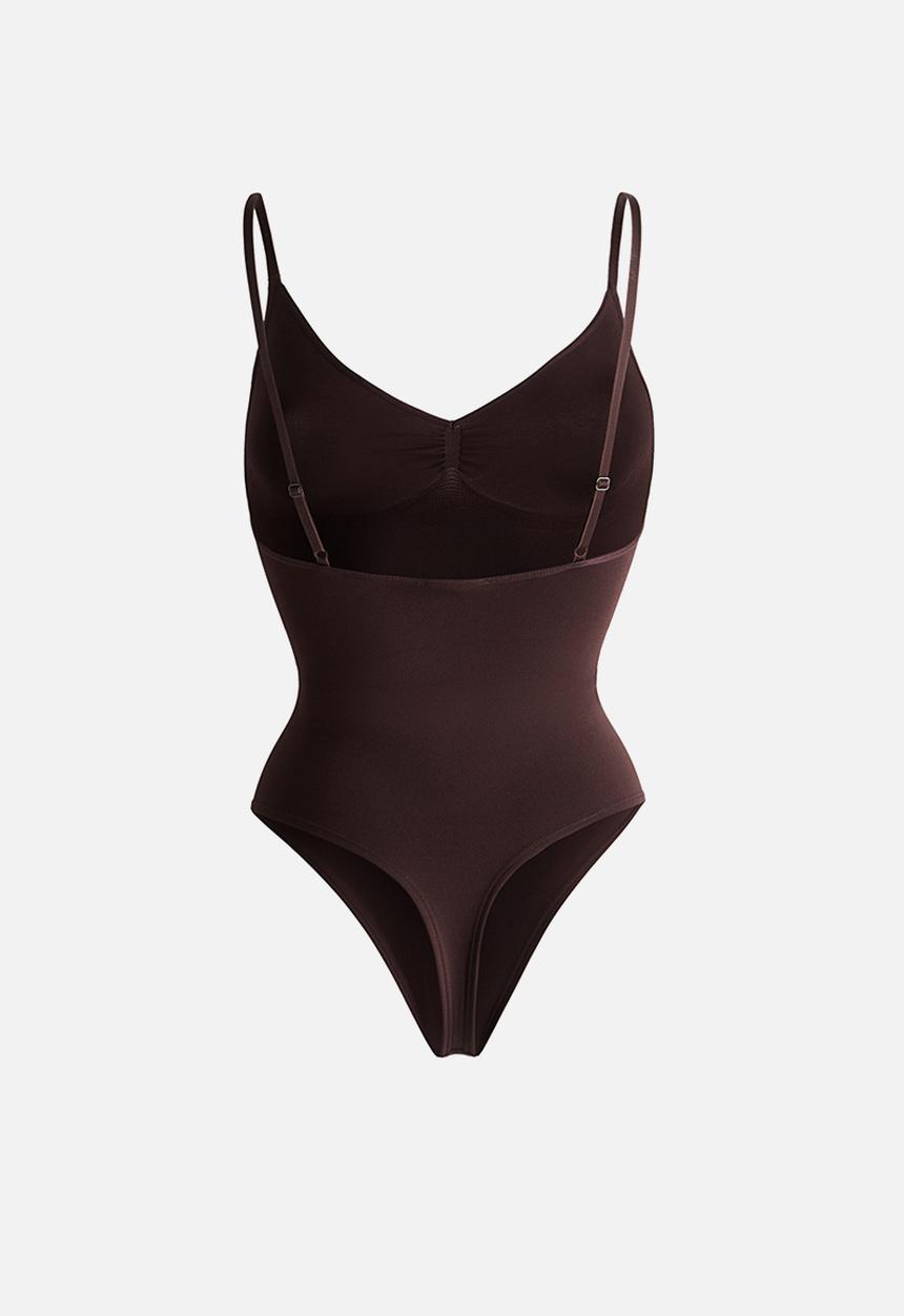 H&M - Firm shape sculpting thong body - dark brown