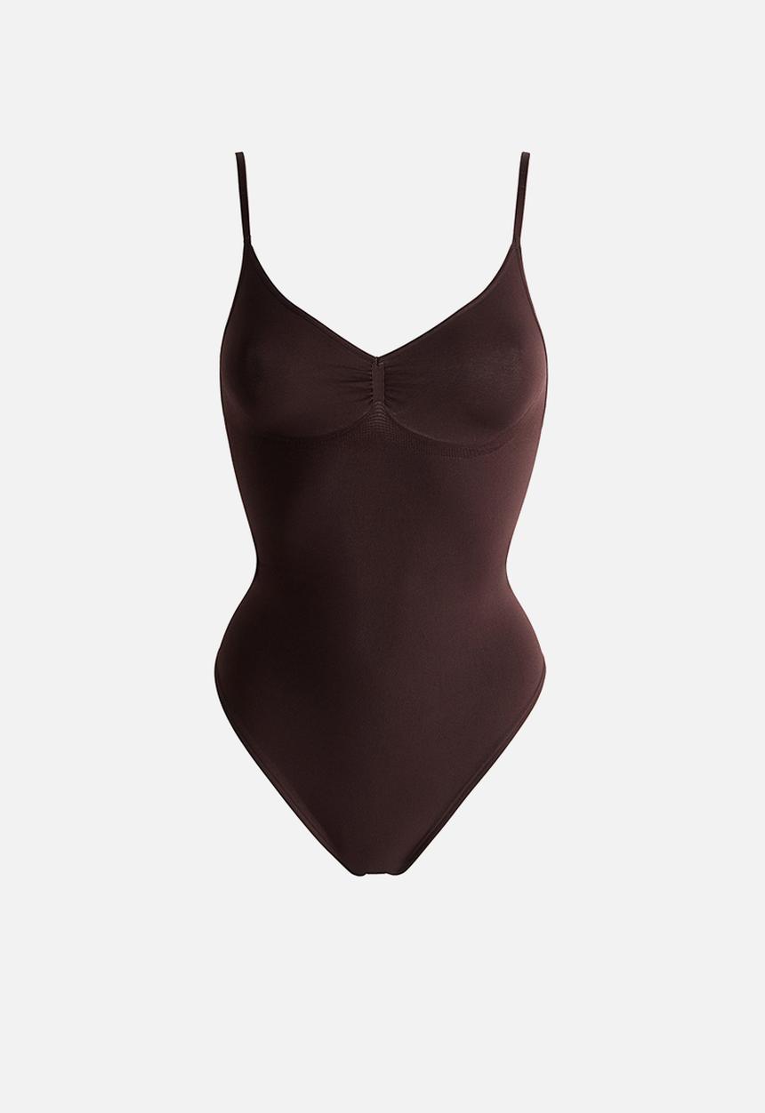 H&M - Firm shape sculpting thong body - dark brown