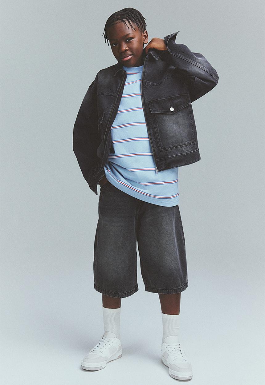 H&M - Baggy denim shorts - dark grey