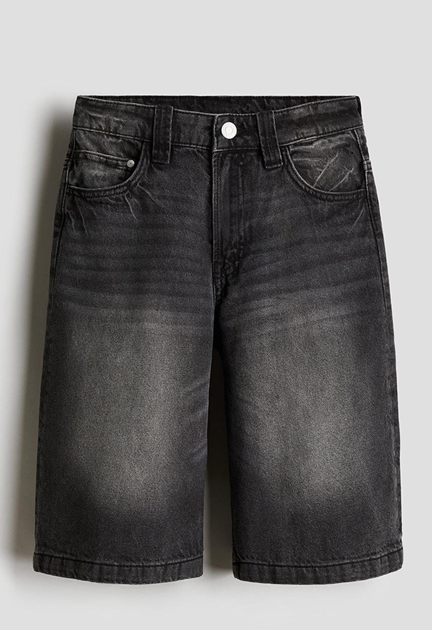 H&M - Baggy denim shorts - dark grey