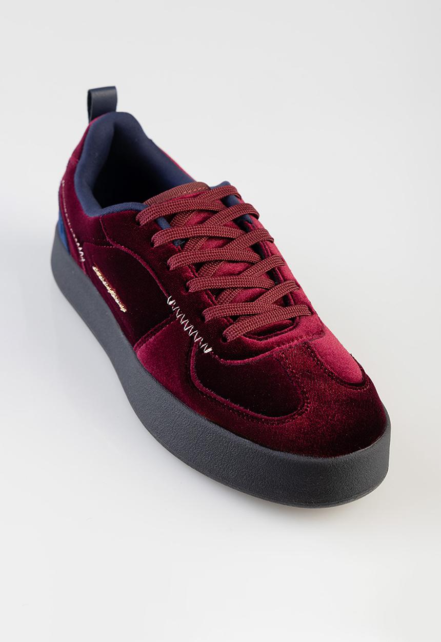 SISSY BOY - Victoria Velvet Platform sneaker - Burgundy 