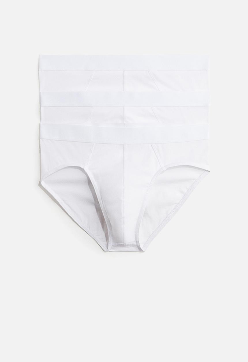 H&M - 3 pack briefs with lycra® - white