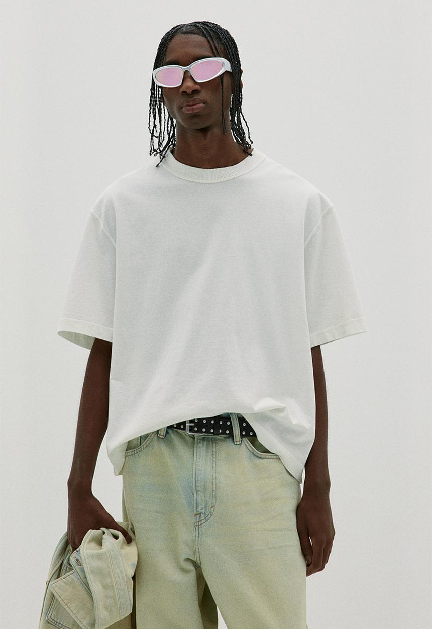 H&M - Boxy fit washed t-shirt - white