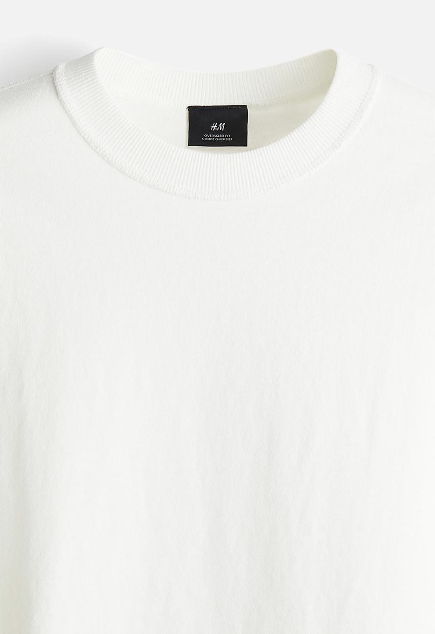 H&M - Boxy fit washed t-shirt - white