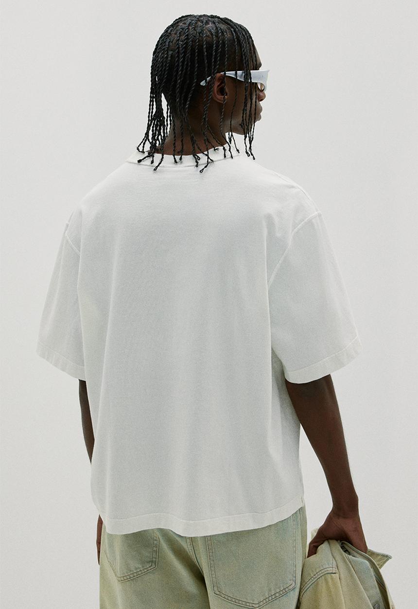 H&M - Boxy fit washed t-shirt - white