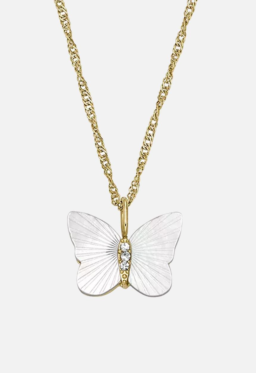 Fossil - Butterfly chain necklace  jf04424710- white