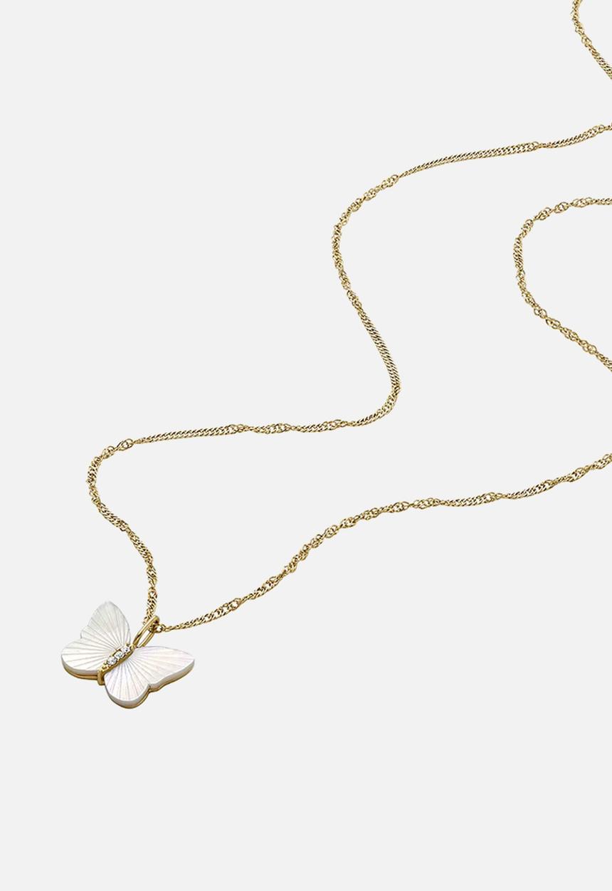 Fossil - Butterfly chain necklace  jf04424710- white