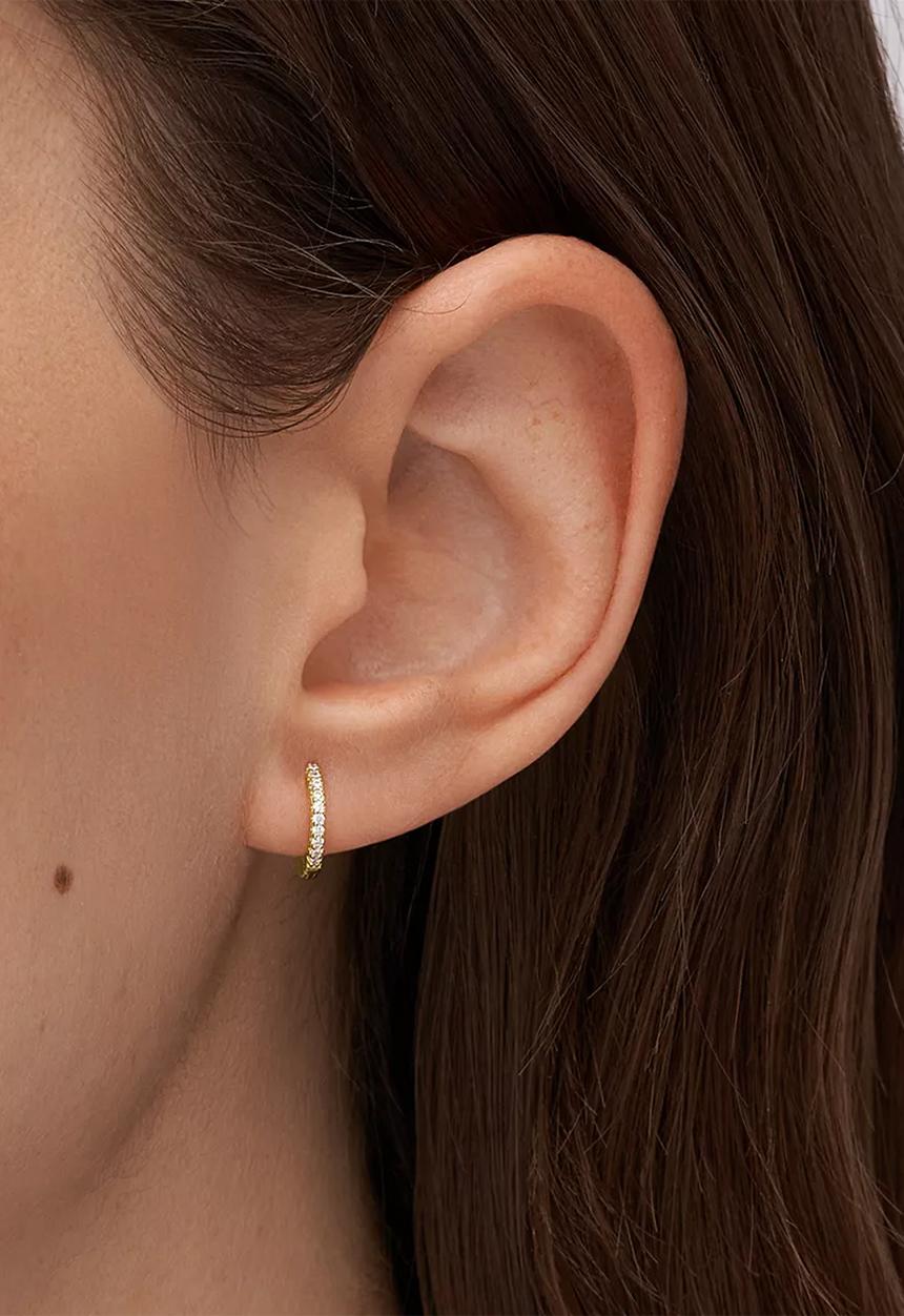 Fossil - Sterling all stacked up sterling hoop earrings - gold