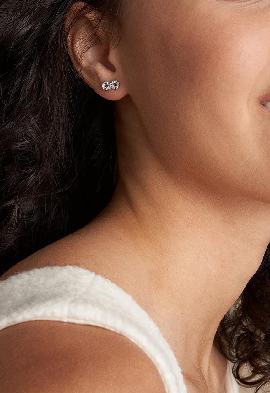 Fossil - Infinity sterling silver earrings 