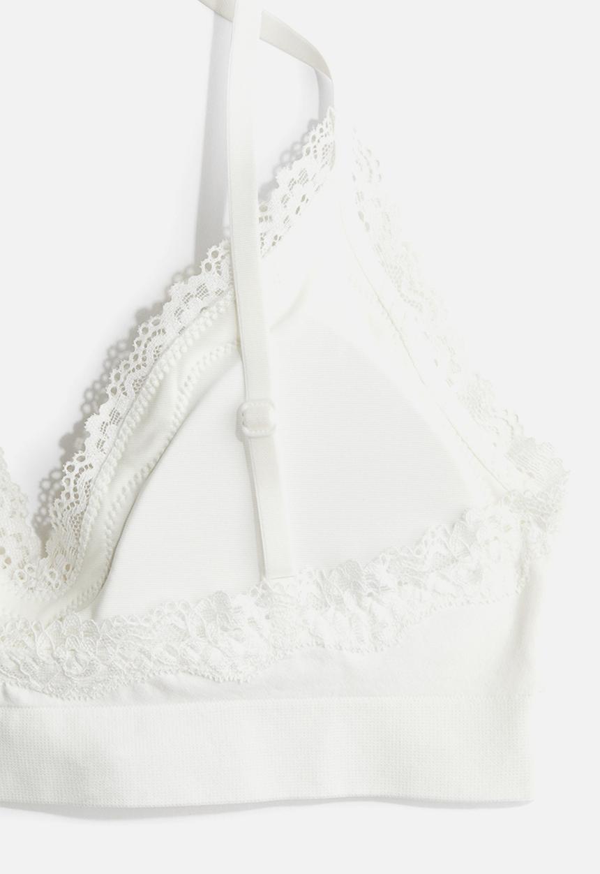 H&M - Seamless padded soft bra - white