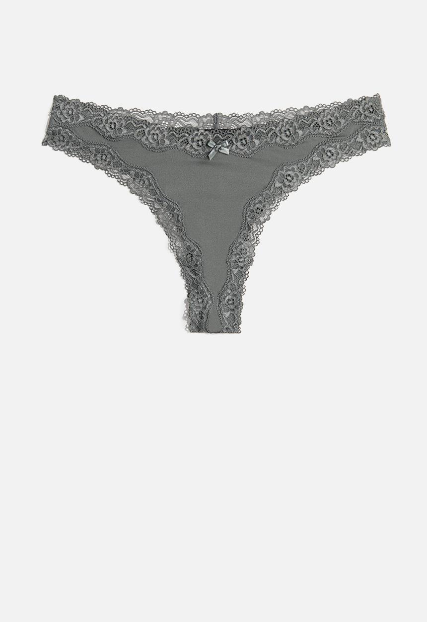 H&M - 3-Pack microfibre and lace brazilian briefs - multi