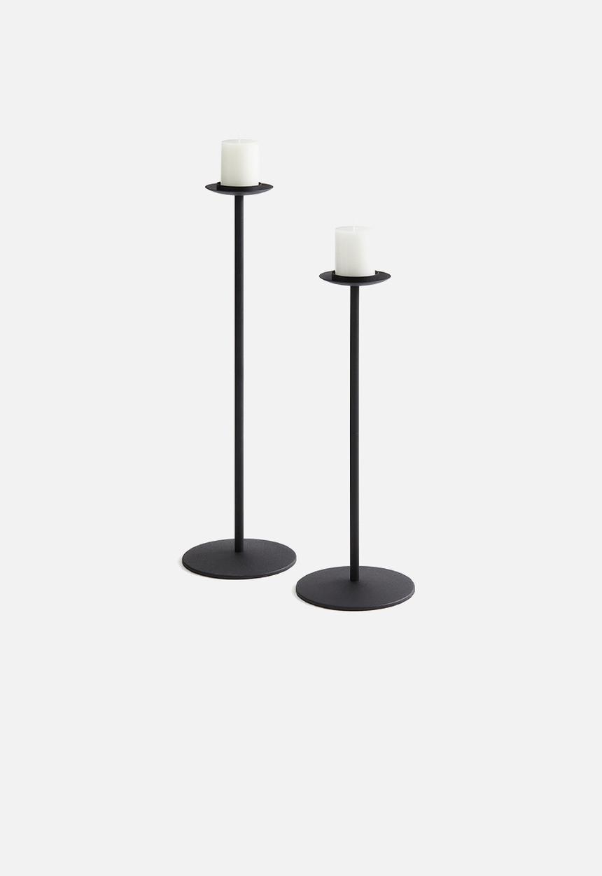 H&M - Tall metal candle holder - black
