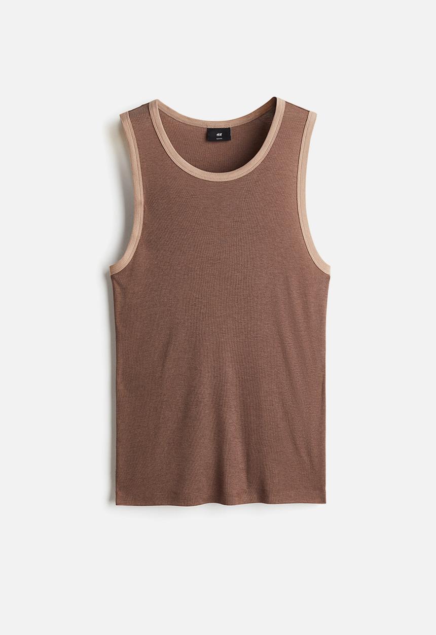 H&M - Slim fit vest top - brown