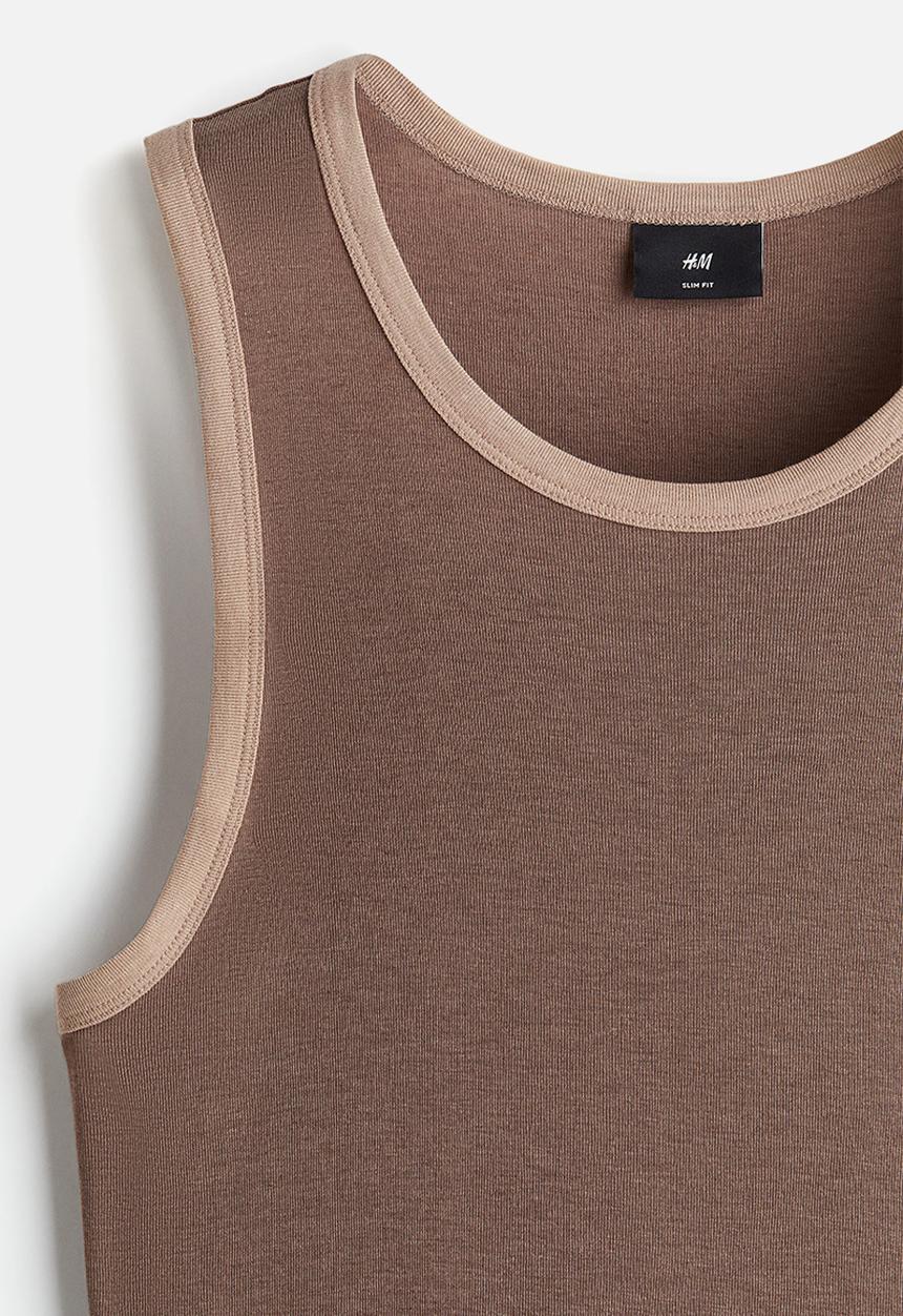 H&M - Slim fit vest top - brown