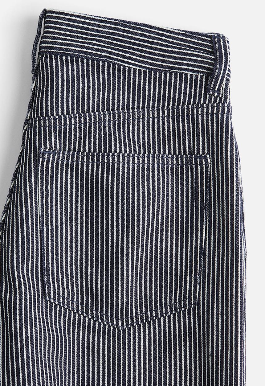 H&M - Wide jeans - dark denim blue striped