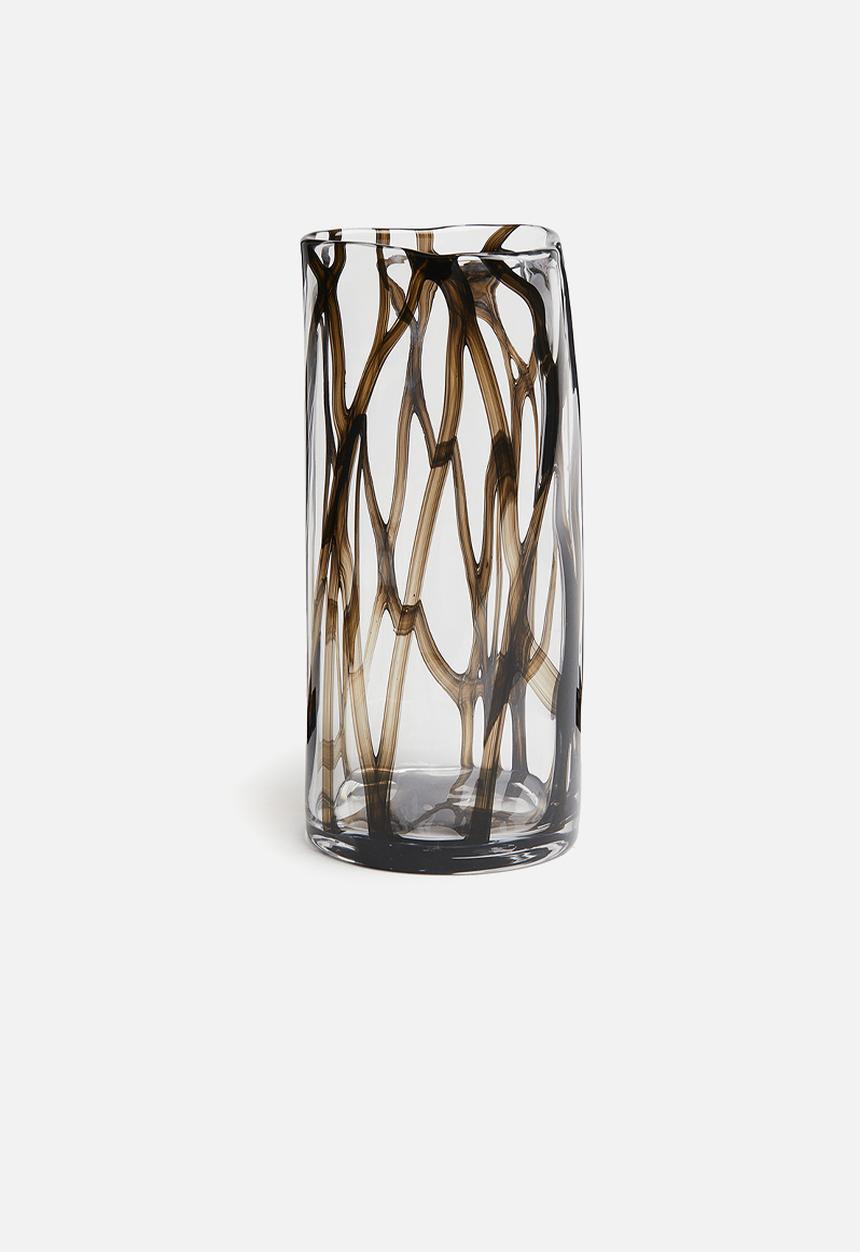 H&M - Large glass vase - clear glass black 