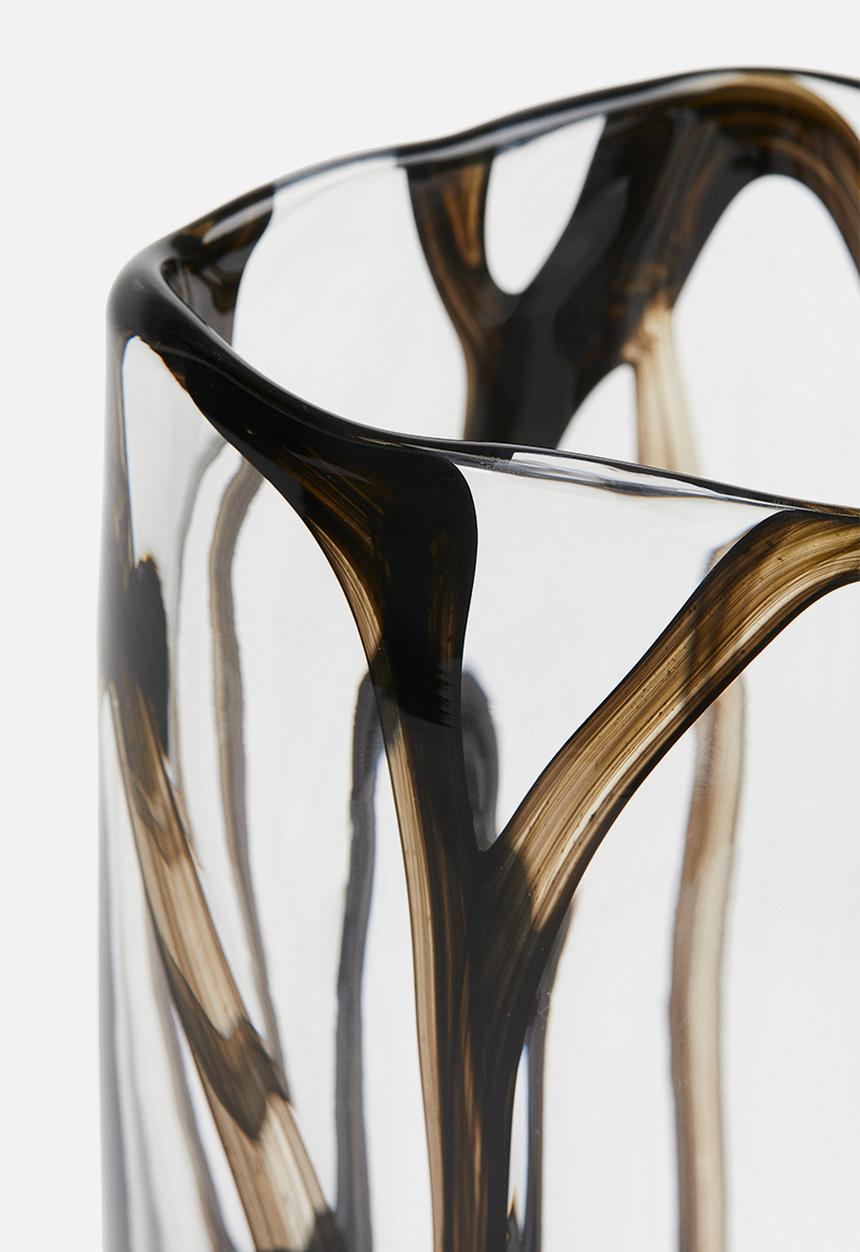 H&M - Glass vase - clear glass black 