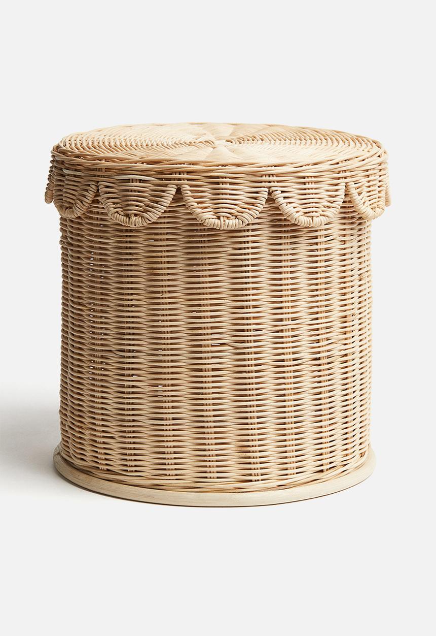 H&M - Handmade rattan storage stool - beige