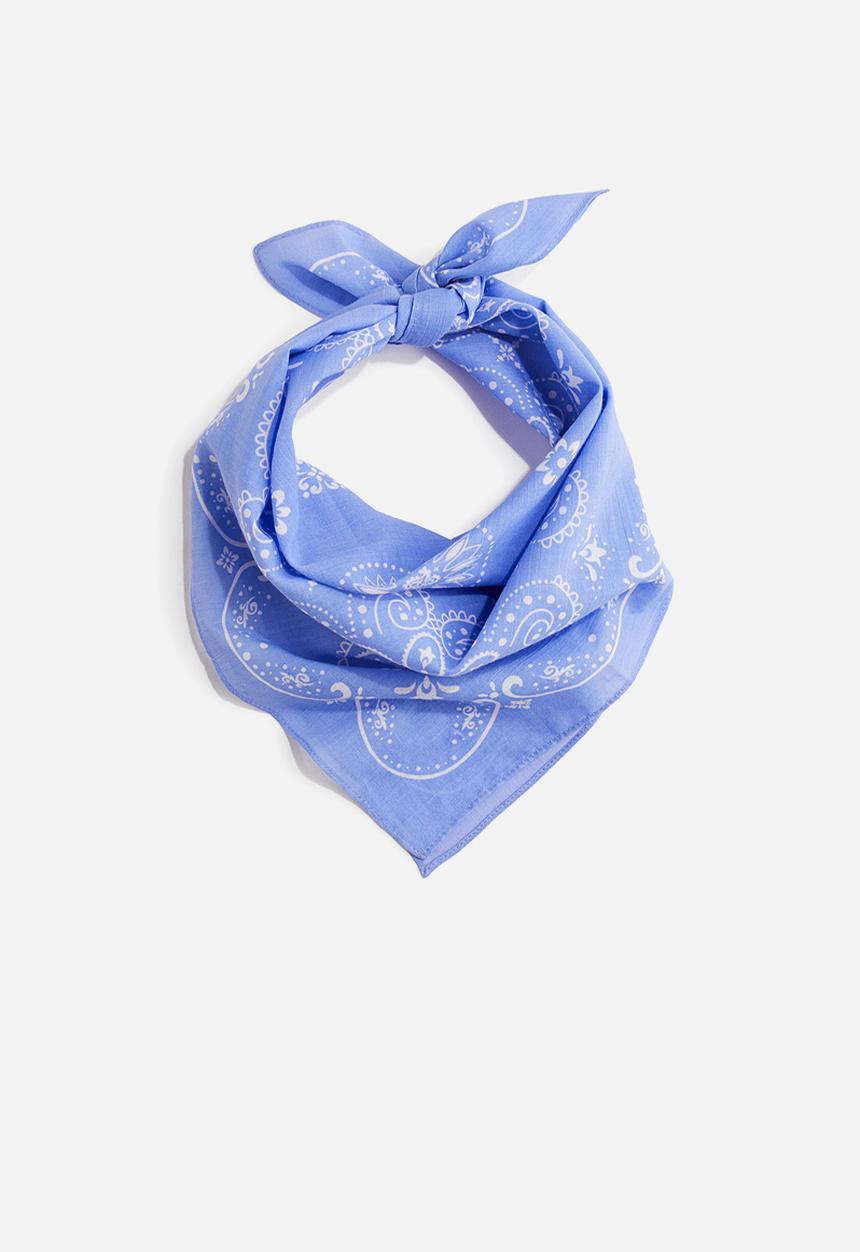 H&M - Patterned cotton scarf - blue patterned