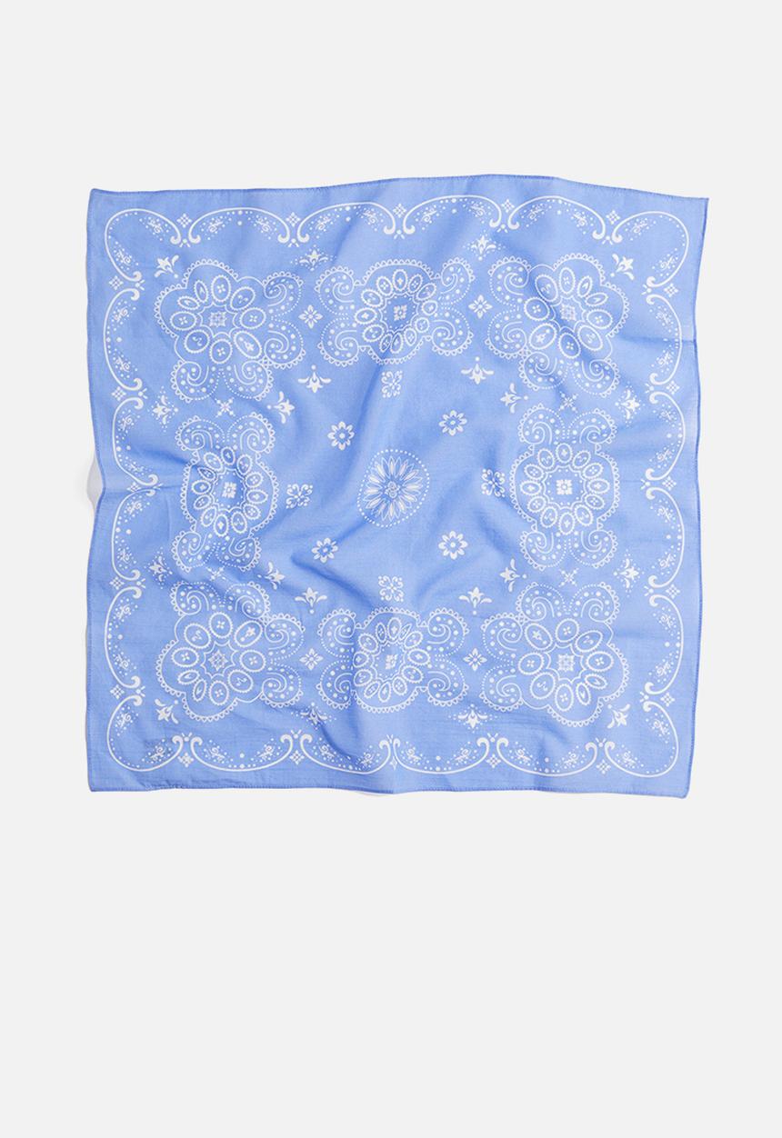 H&M - Patterned cotton scarf - blue patterned