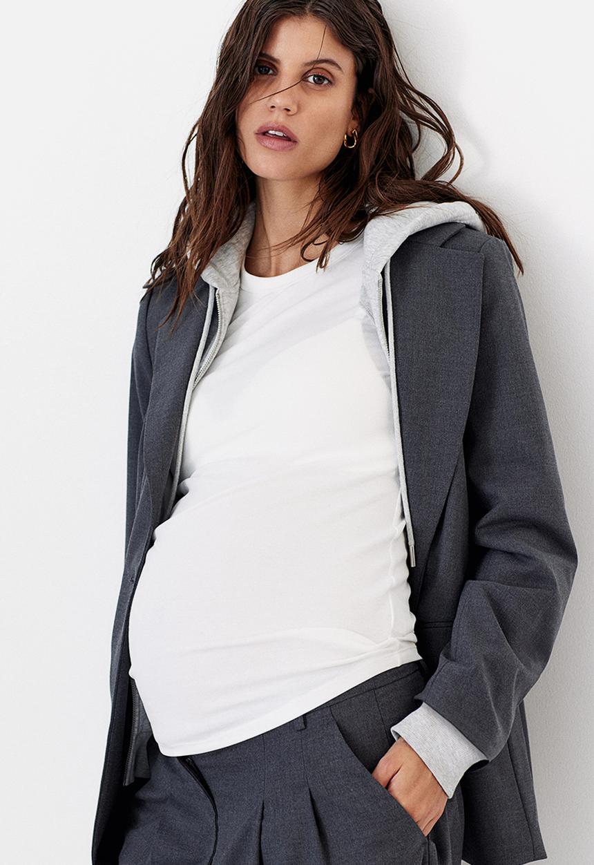 H&M - Mama ribbed jersey top - white