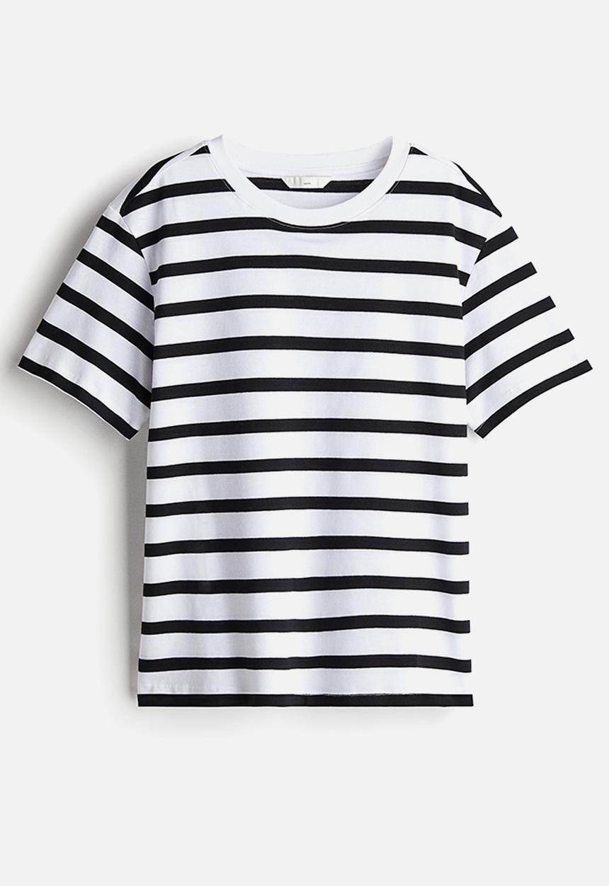 H&M - Mama cotton nursing t-shirt - white & black striped