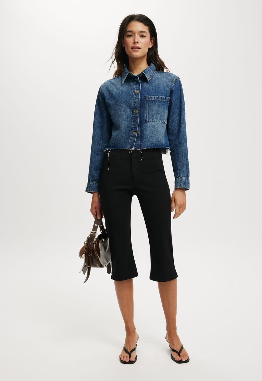 Cotton On - Boxy denim shirt - river blue