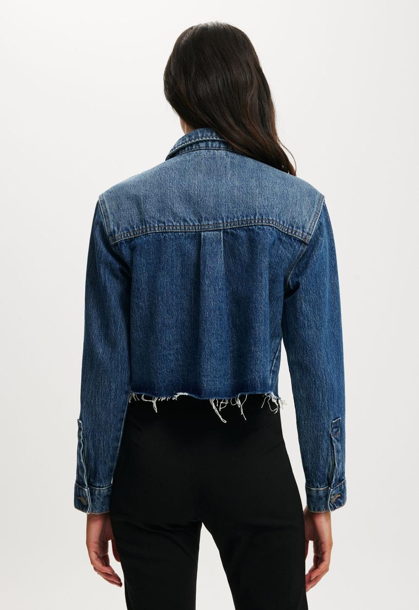 Cotton On - Boxy denim shirt - river blue