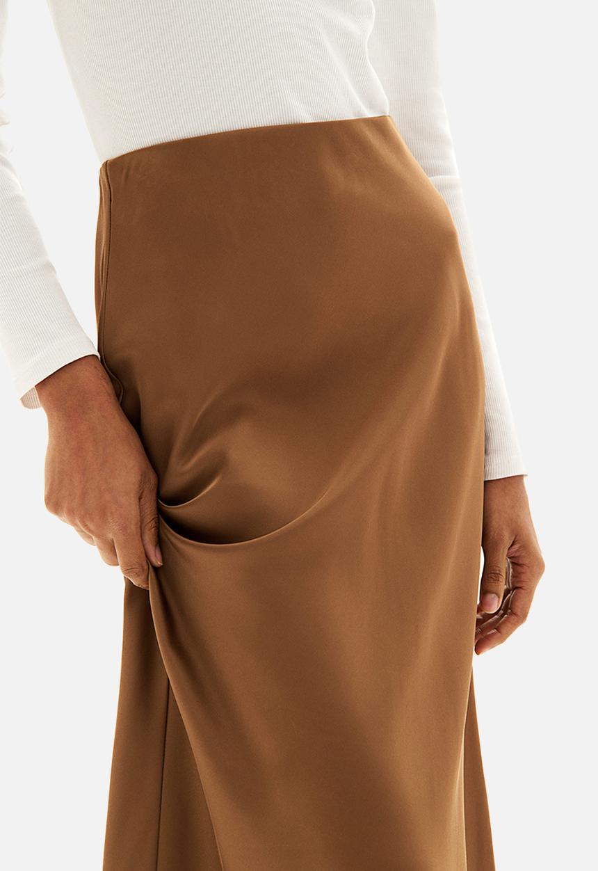 H&M - Midi skirt - dark beige