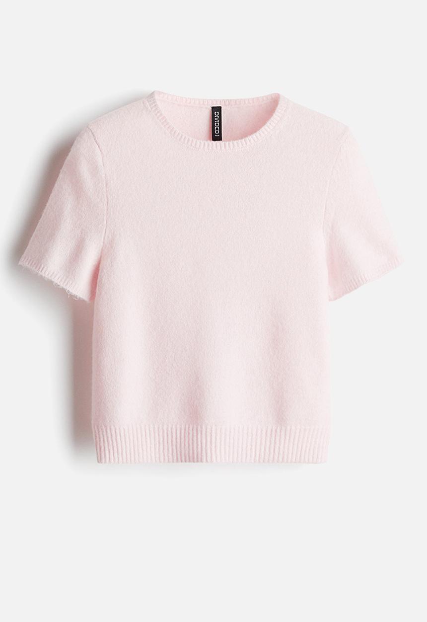 H&M - Fine-knit t-shirt - light pink