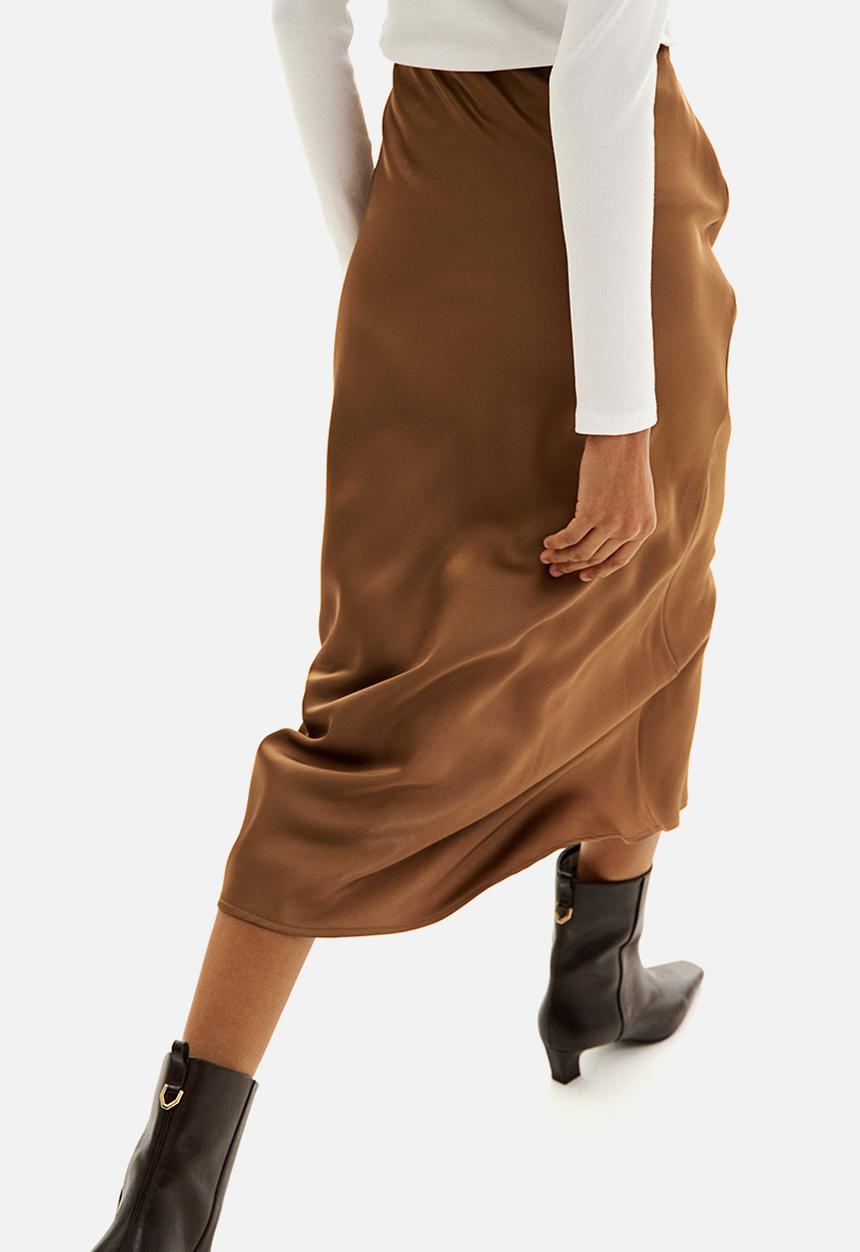 H&M - Midi skirt - dark beige