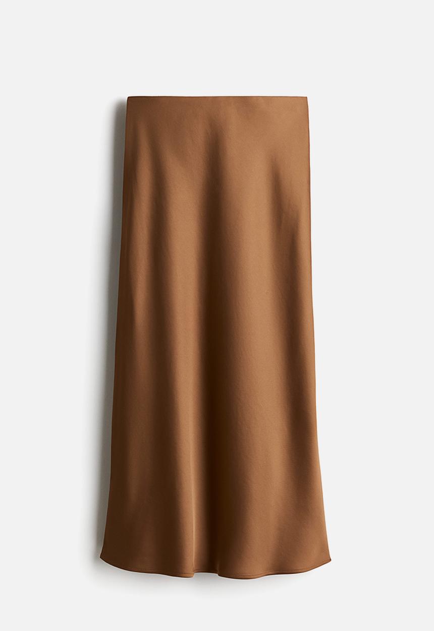 H&M - Midi skirt - dark beige