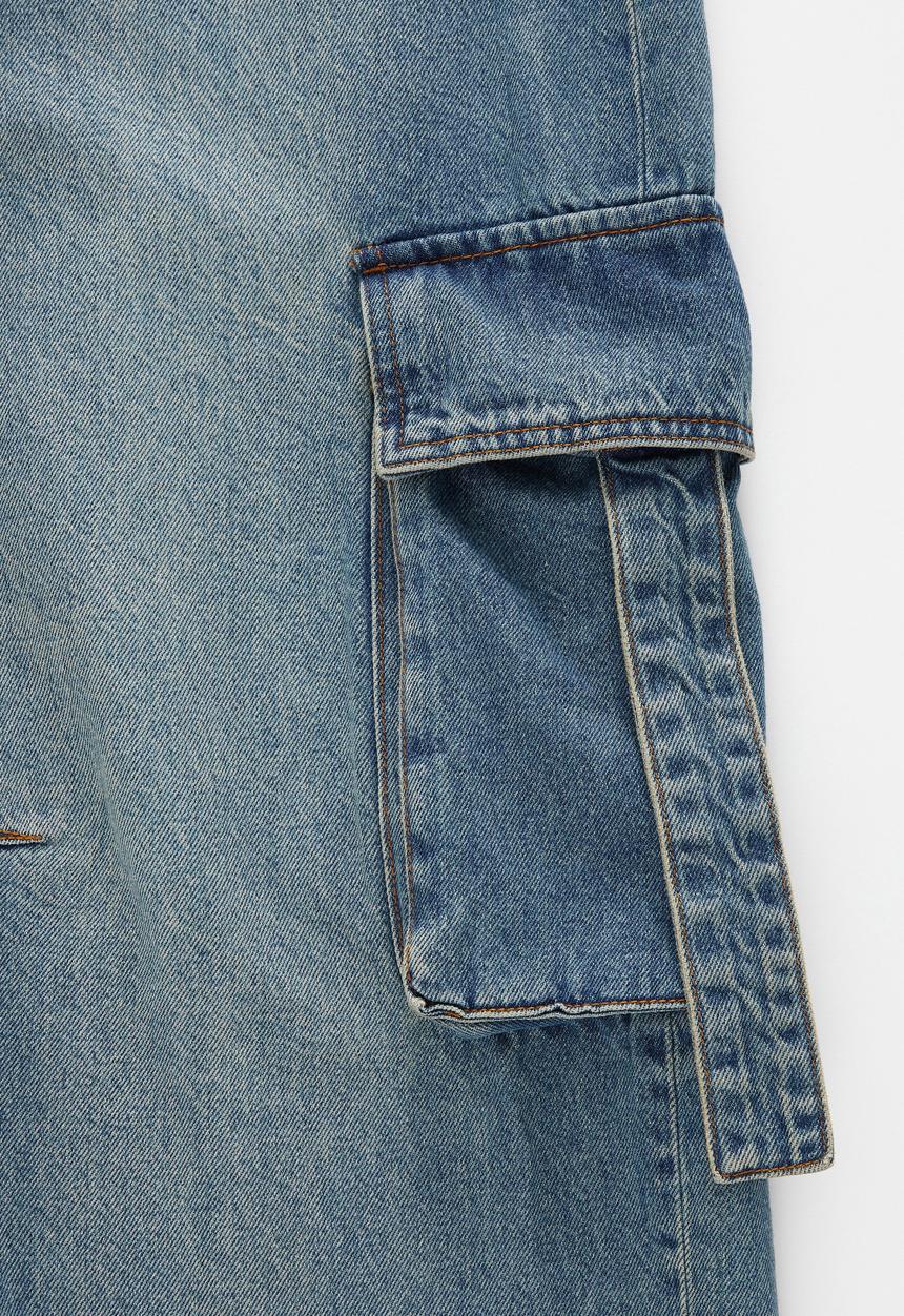 Cotton On - Boyfriend super baggy cargo jean - otis blue