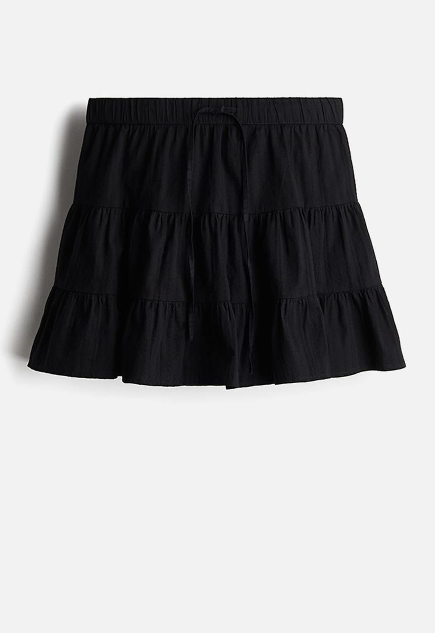 H&M - Flared cotton skirt - black