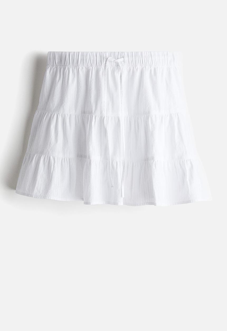H&M - Flared cotton skirt - white